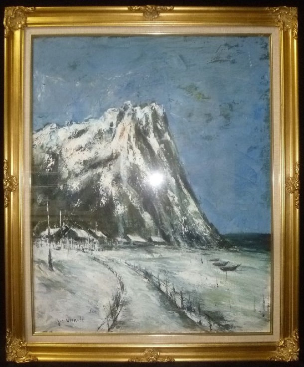 ★刑部人★北の冬★油彩画★30号★裏サイン★資産家宅収蔵の特別委託品★_1