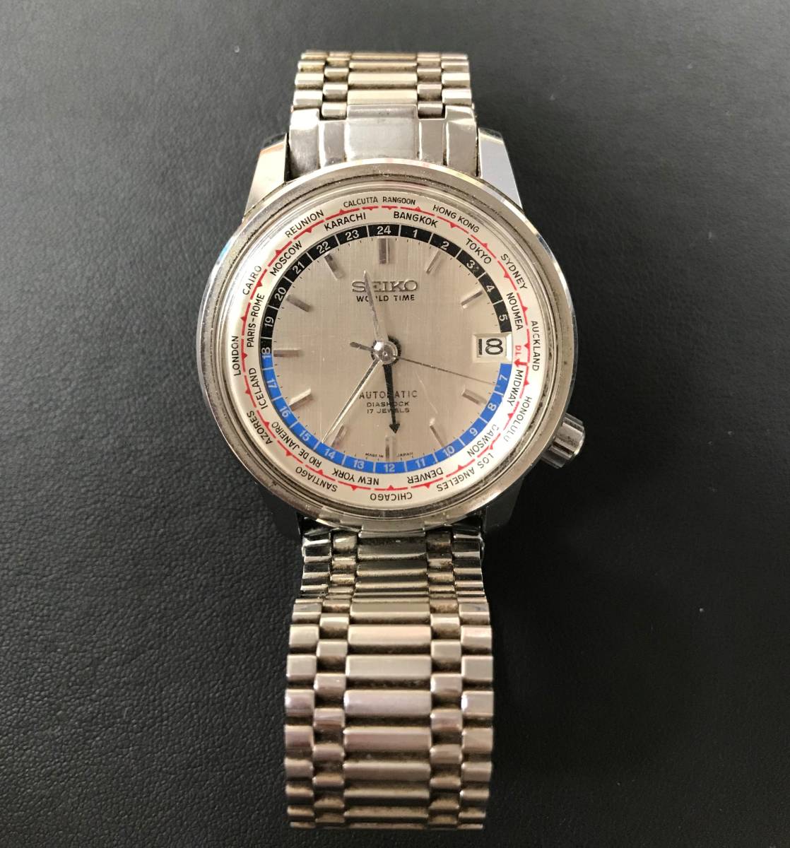 48 1014 05011 SEIKO セイコー WORLD TIME ワールドタイム 自動巻き AUTOMATIC 腕時計/DIASHOCK