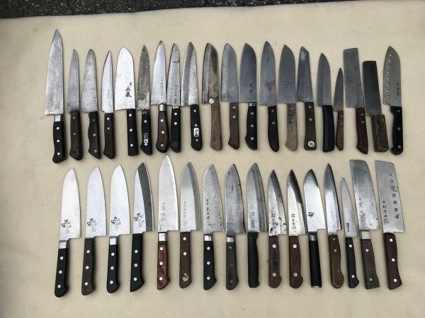 包丁まとめ約10kg ◇◇S-110 包丁 色々 38点まとめて 万能、菜切、牛刀 他 関孫六、中村