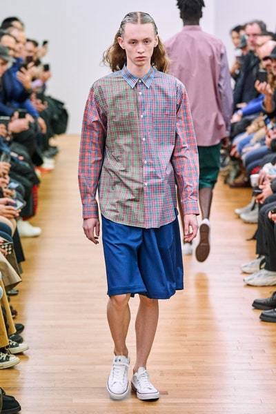 コムデギャルソン　チェック　ブラウス comme des garcons19AWマルチカラーチェックブラウスxs