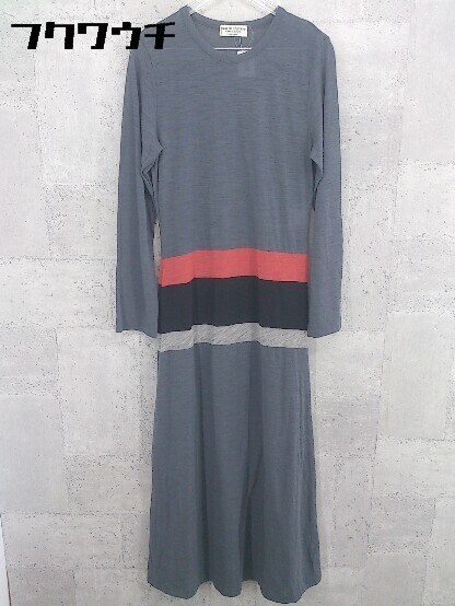 ◇ robe de chambre COMME des GARCONS AD1995 シワ加工 マキシ ロング カットソー ワンピース グレー レッド ブラック レディース
