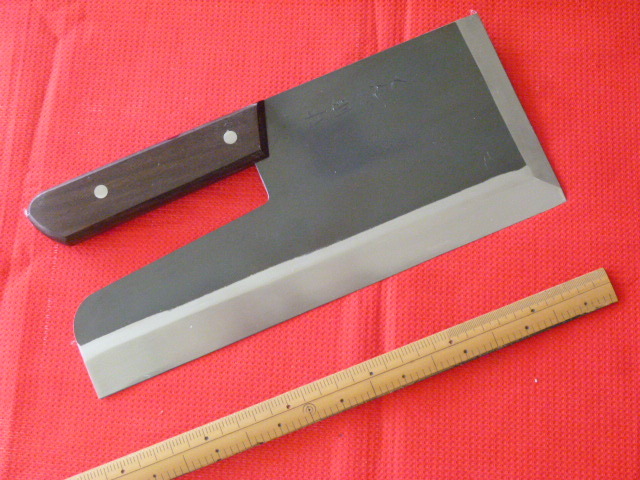 ☆未使用新品□てんぐ印麺切・そば切包丁300mm□全鋼製品☆