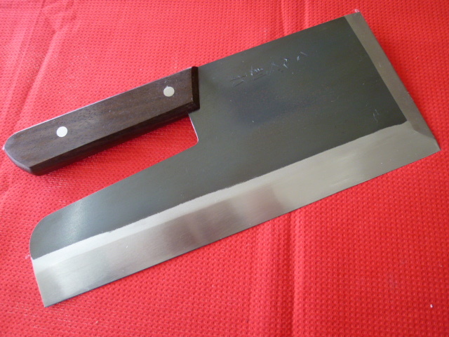 ☆未使用新品□てんぐ印麺切・そば切包丁300mm□全鋼製品☆