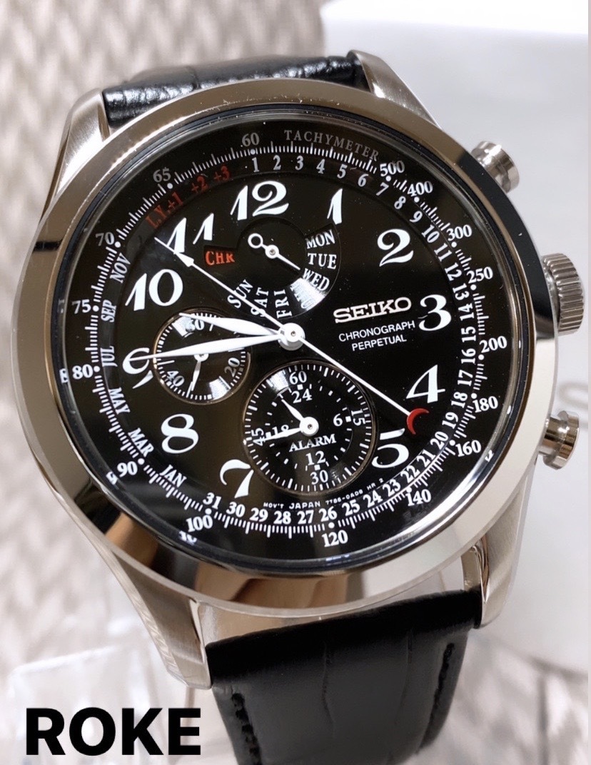 新品 SEIKO5 セイコー 正規品 腕時計 レザーベルト クロノグラフ腕時計