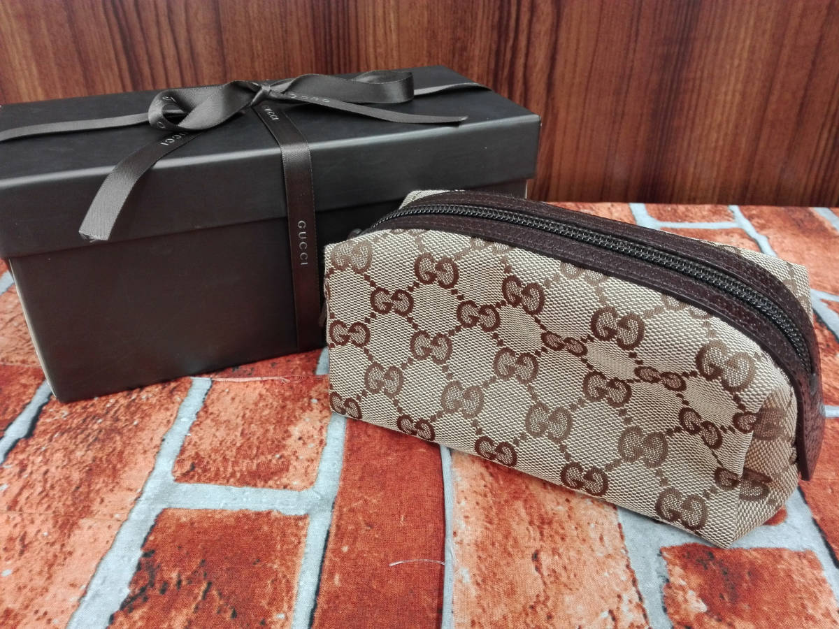 最新作，高品質 箱有り GUCCI グッチ GGキャンバス ポーチ(グッチ)｜売買されたオークション情報、yahooの商品情報をアーカイブ公開 - オークファン その他