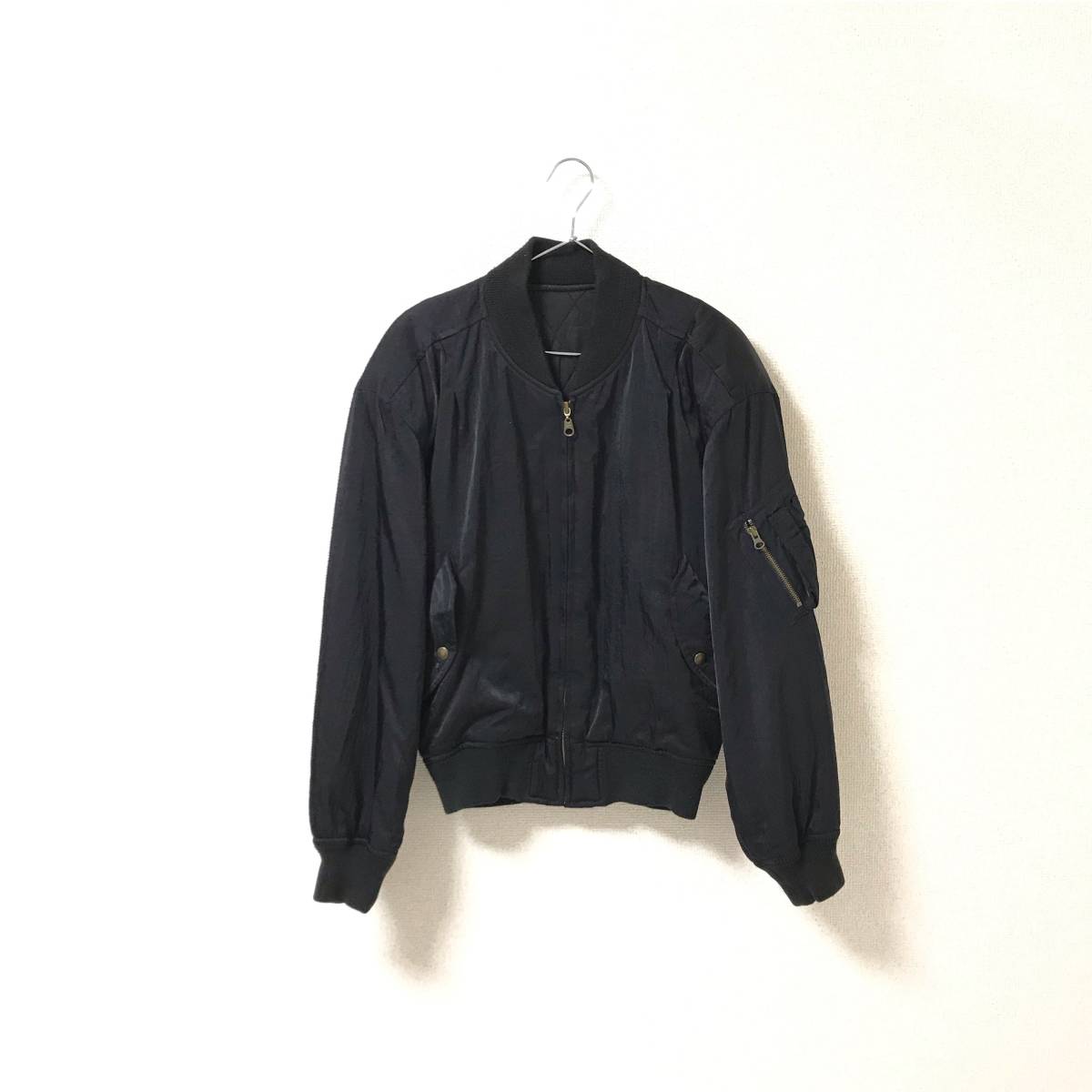 定番人気，セール JUNMEN JUN MEN ジュン メン メンズ 中綿 ロゴ刺繍 ナイロン MA-1 ジャケット ブルゾン 黒 ブラック アウター size M(JUNMEN)｜売買されたオークション情報、yahooの商品情報をアーカイブ公開 - オーク JUNMEN