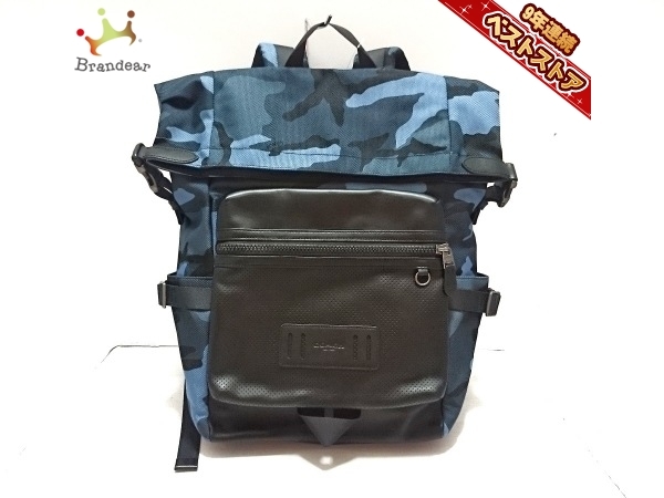 コーチ COACH リュックサック F28318 - ナイロン×レザー ブルー×グレー