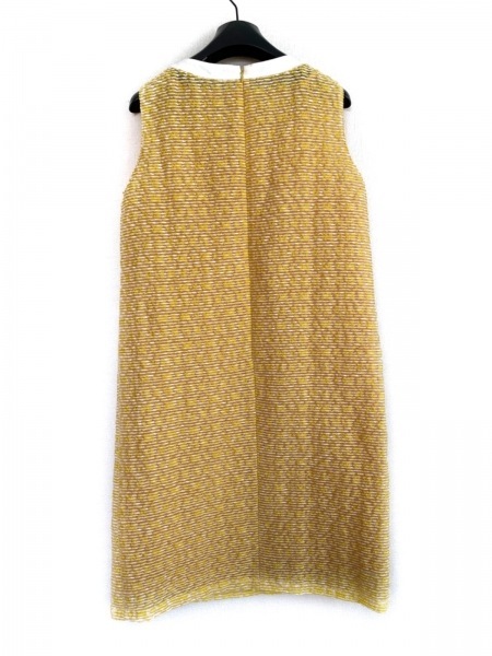 デュアルヴュー DUAL VIEW サイズ40 M オレンジ×イエロー×白 レディース リボン 美品 ワンピース