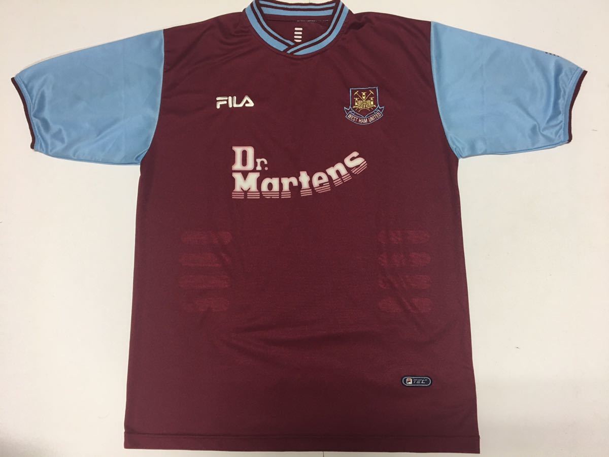 1999–2001 ドクターマーチン ホーム ウェスト・ハム Dr. Martensモデル-KICKO – KICKO JAPAN ユニフォーム ウェストハム サッカーシャツ ウエストハム 99-01 West Dr