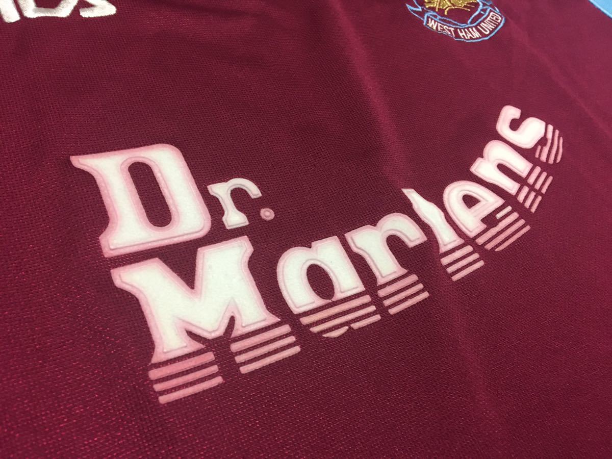 1999–2001 ドクターマーチン ホーム ウェスト・ハム Dr. Martensモデル-KICKO – KICKO JAPAN ユニフォーム ウェストハム サッカーシャツ ウエストハム 99-01 West Dr