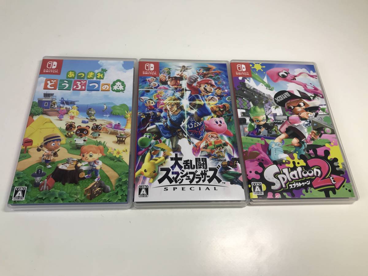 8490】【1円～】Switchソフト3本セット（あつ森・スプラトゥーン2・大