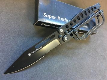 定番，100%新品 C29BL 大型バタフライナイフ フルメタル タクティカル ハーフセレーション アウトドア キャンプ フィッシング 外箱無 やや汚れ色むら有(ハンティングナイフ、狩猟刀)｜売買されたオークショ ハンティングナイフ、狩猟刀