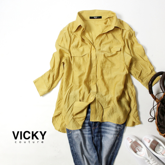 VICKY COUTURE ビッキークチュール ゆったり 綺麗め 柔らか レーヨン 春 夏 ブラウス 1号 S 20C06(Sサイズ)｜売買さ ...