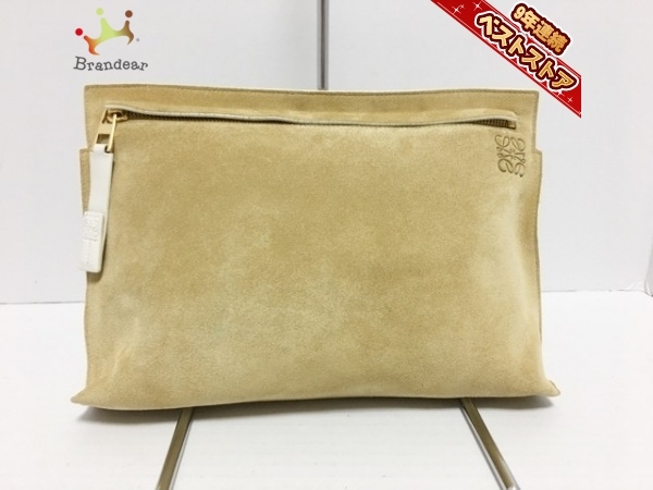 LOEWE クラッチバッグ ロエベ Tポーチ T スエード POUCH レザー ノット