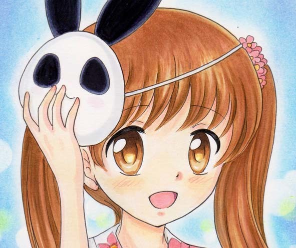 手描きイラスト☆綾瀬花日 夏祭り☆12歳。