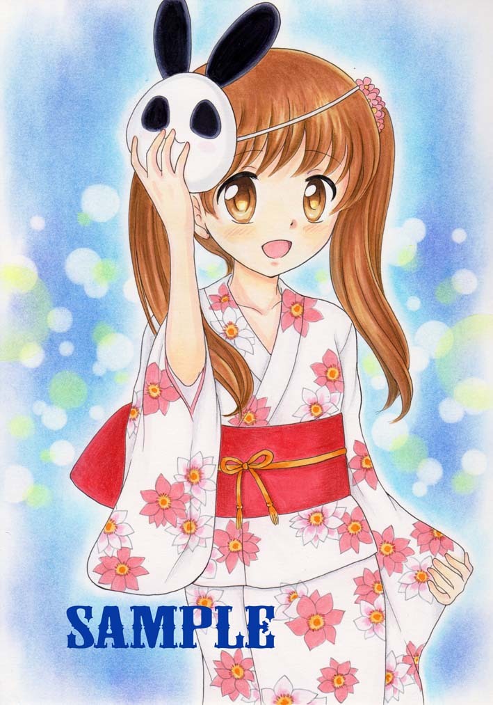 手描きイラスト☆綾瀬花日 夏祭り☆12歳。