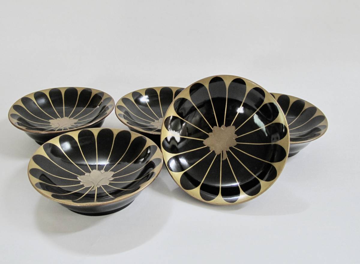 輪島塗 漆器 Yahoo!オークション 箱瀬淳一 淳一 公式 5寸5分 小 草花絵