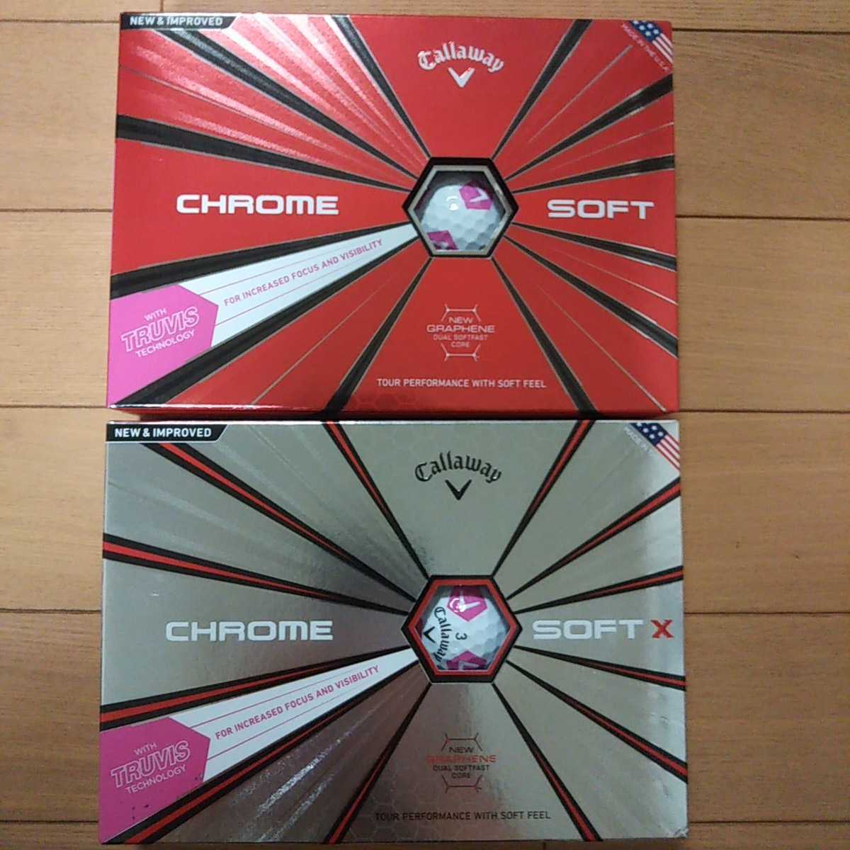 高品質，お買い得 キャロウェイ ゴルフボール CHROME SOFT X TRUVIS ホワイト/ピンク 1ダース 12球入り&times;2セット Callaway(2ダース)｜売買されたオークション情報、yahooの商品情報をアーカイブ公開 - オークファン ボール