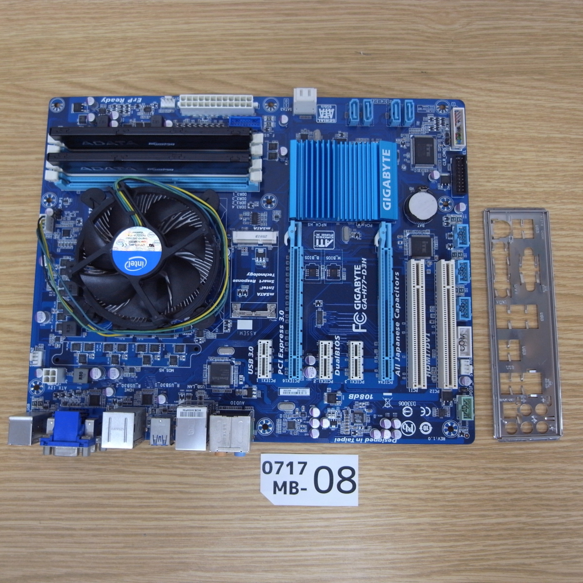 0717MB-08☆初期起動確認 CPU，メモリ，マザーボードの3点セット☆CORE