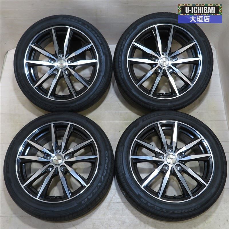 安い！！プリウスα 17インチ タイヤホイールセット JPスタイル 7-17+38 5H114 グッドイヤー LS2000 215/50R17 SAI イプサム にも　002 17インチ プリウスα プリウスα（リム径（インチ）17）（スタッドレスタイヤ 販売中 17インチ中古ホイール＆タイヤセット 安い