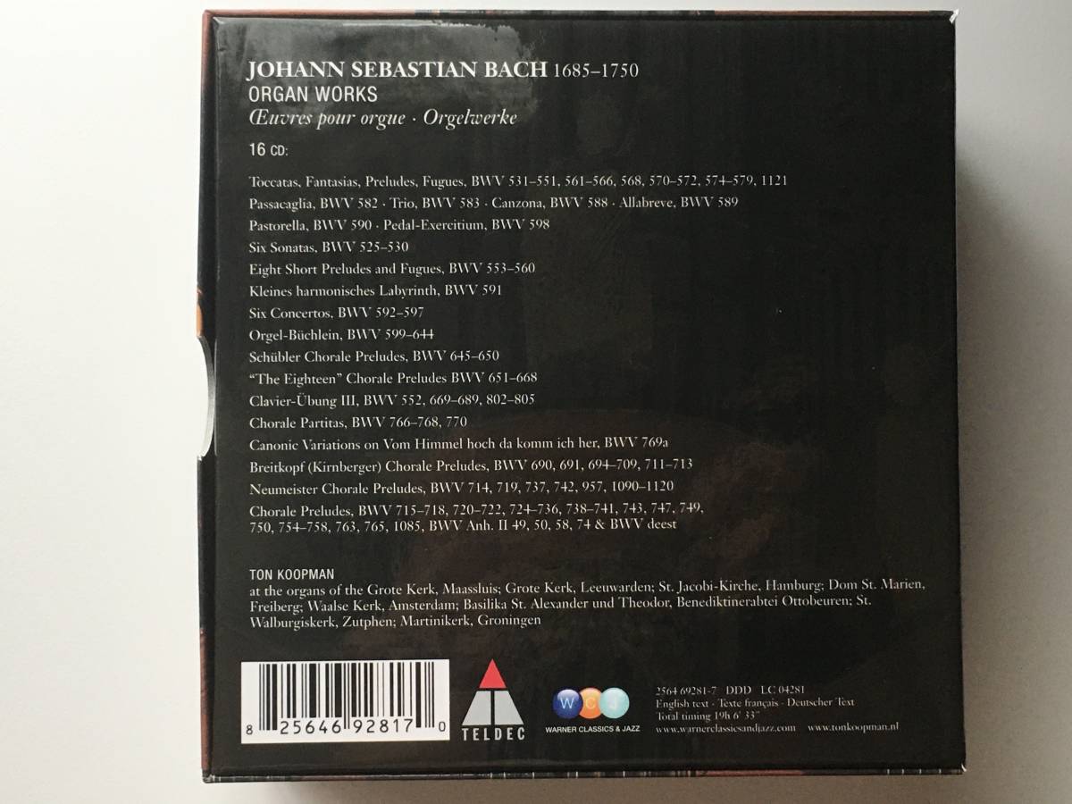 Bach: Organ Works 16CD トン・コープマン トン・コープマン Organ Bach: Works 16CD ⁄ - Ton Koopman トン