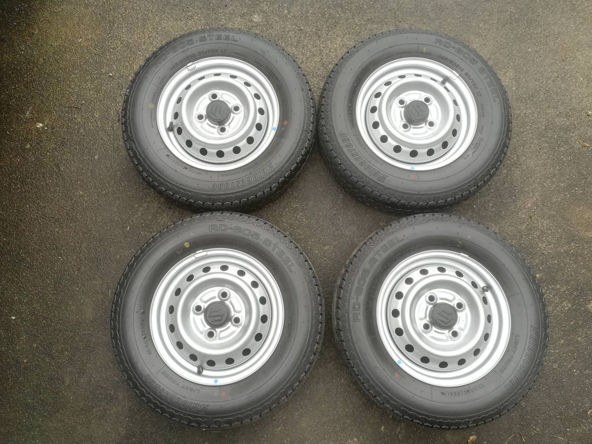 【新車外し​】スズキ スーパーキャリイ 4本セット② 145/80R12 スズキ スーパーキャリイ純正 新車外し 145/80/R12 4穴 タイヤ