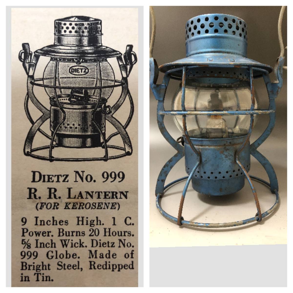 Railroad Lantern Dietz Vintage Red デイツ ⁄ DIETZ Globe レイル