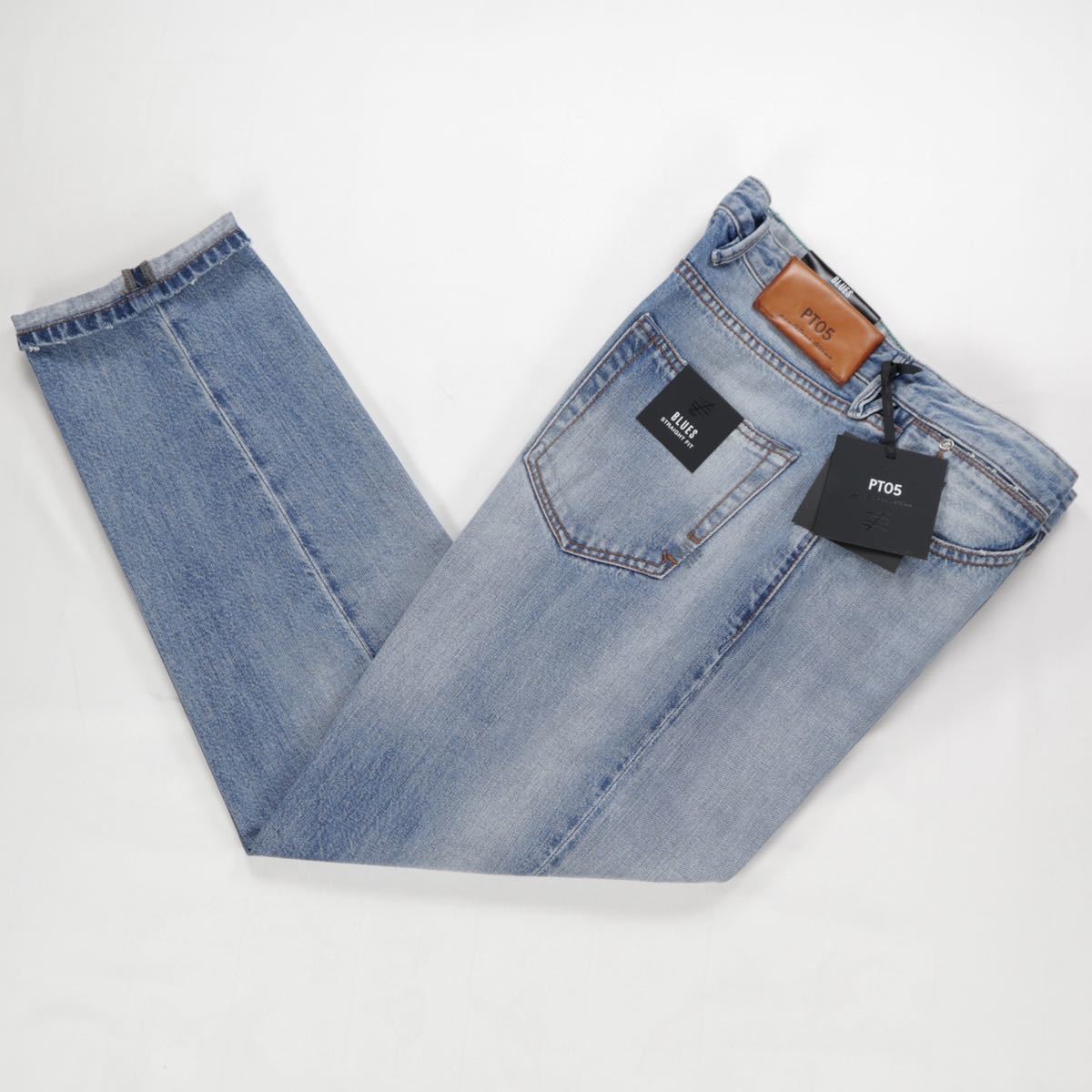 1円～ 新品 PT05 デニム 32 (W86) BLUES / STRAIGHT FIT 定価 3.6万 ピーティーゼロチンクエ パンツ PT01の5ポケットシリーズ