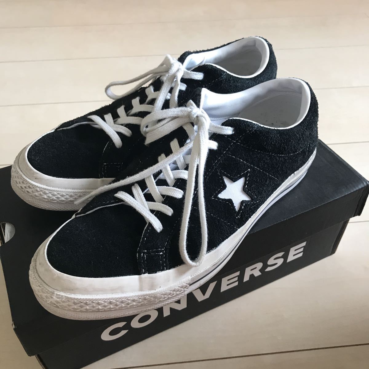 ワンスター CONVERSE スエード 黒 26.5㎝ ブラック UK8 コンバース