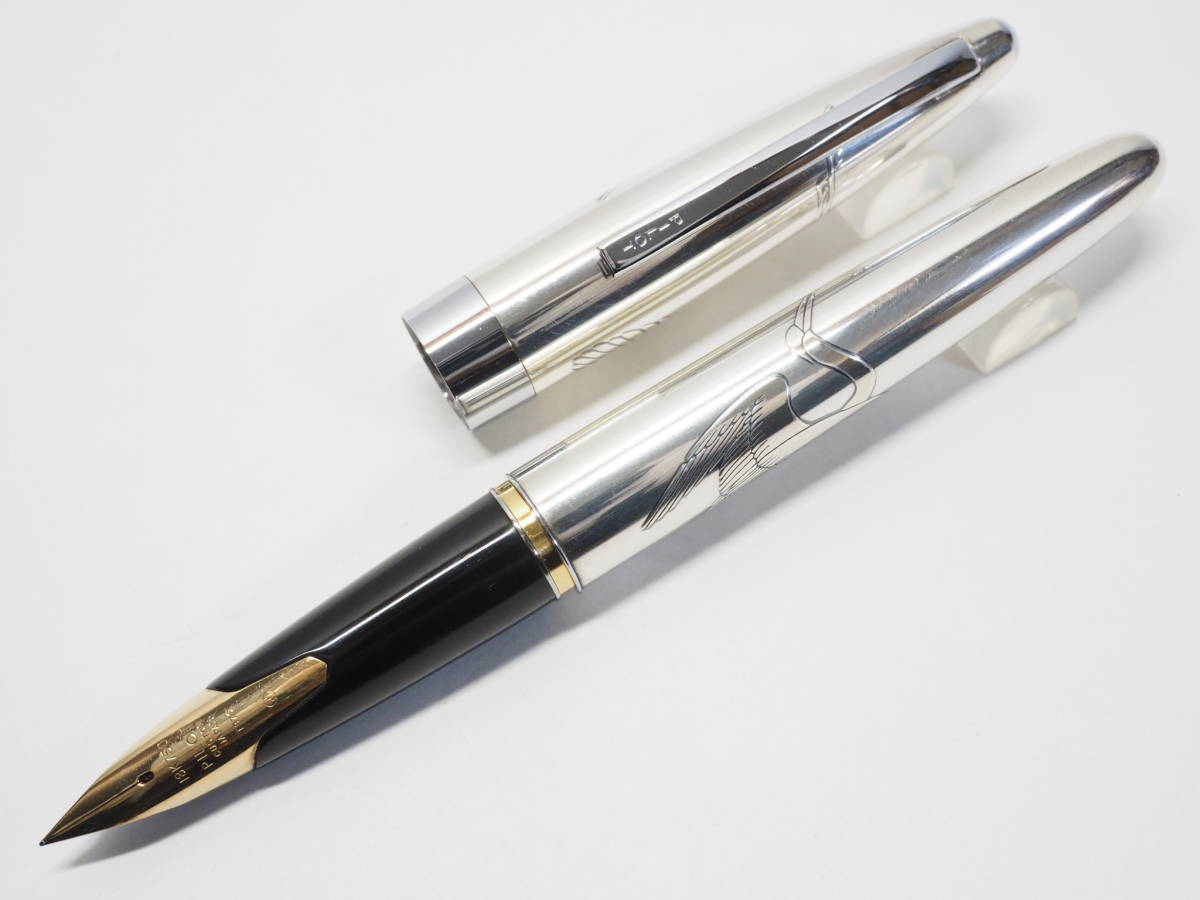 パイロット シルバーン 鶴 PILOT 18K 万年筆 0 （中字） silvern 極細