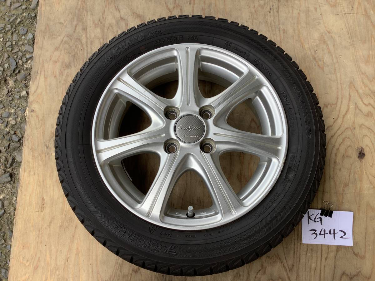 KG3442 MANARAY SPORT アルミホイール付タイヤ(スタッドレス) 14×4.5J