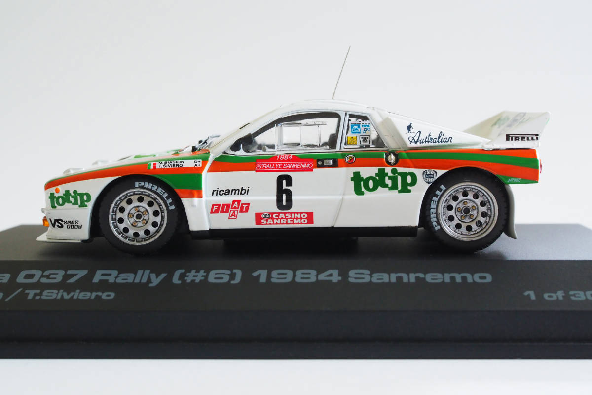 美品】 1/43 hpi Lancia 037 Rally totip #6 1984 Sanremo M.Biasion