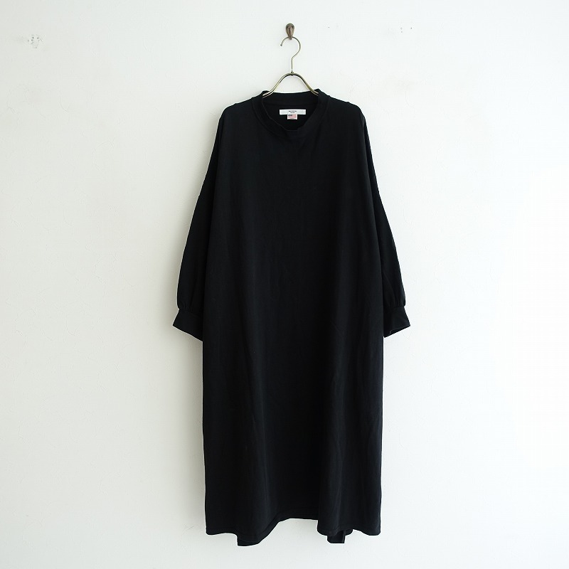 ■ユニバーサルセブン UNIVERSAL SEVEN *コットンドロップショルダーワンピース*ワイド幅広ブラック黒レディース0720【13G02】