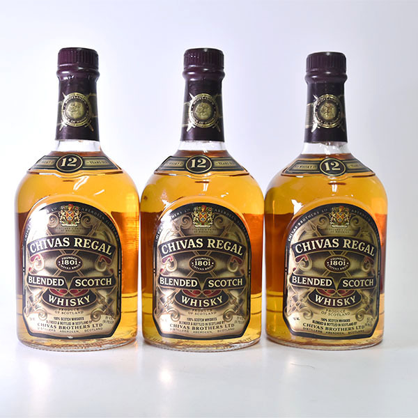 1円～☆古酒☆3本セット☆シーバス リーガル 12年 ＊箱
