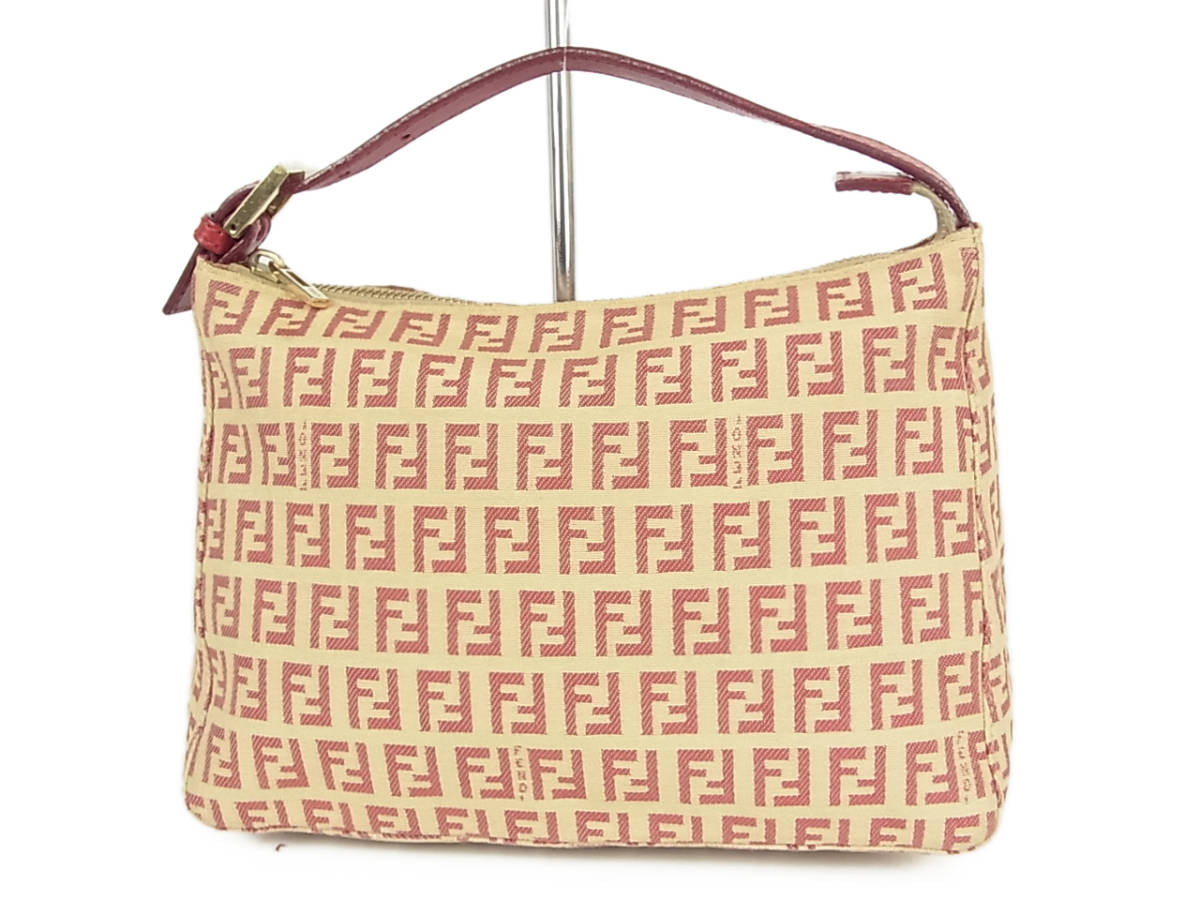 FENDI ズッカ ワンショルダー FF金具 キャンバス レザー FENDI