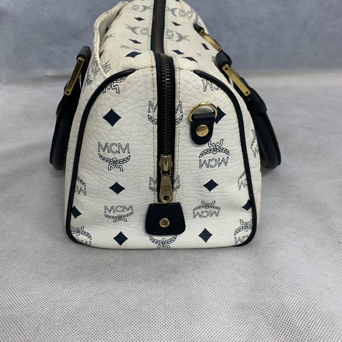 MCM ホワイト ミニ バッグ エムシーエム ヴィセトス ボストンバッグ 