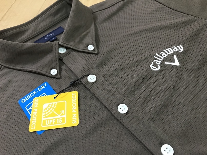 お得，限定セール Callaway キャロウェイ SUN PROTECT UPF15 半袖ポロシャツ 241-9157412 ブラウン系 Ｍ(キャロウェイ)｜売買されたオークション情報、yahooの商品情報をアーカイブ公開 - オークファン シャツ
