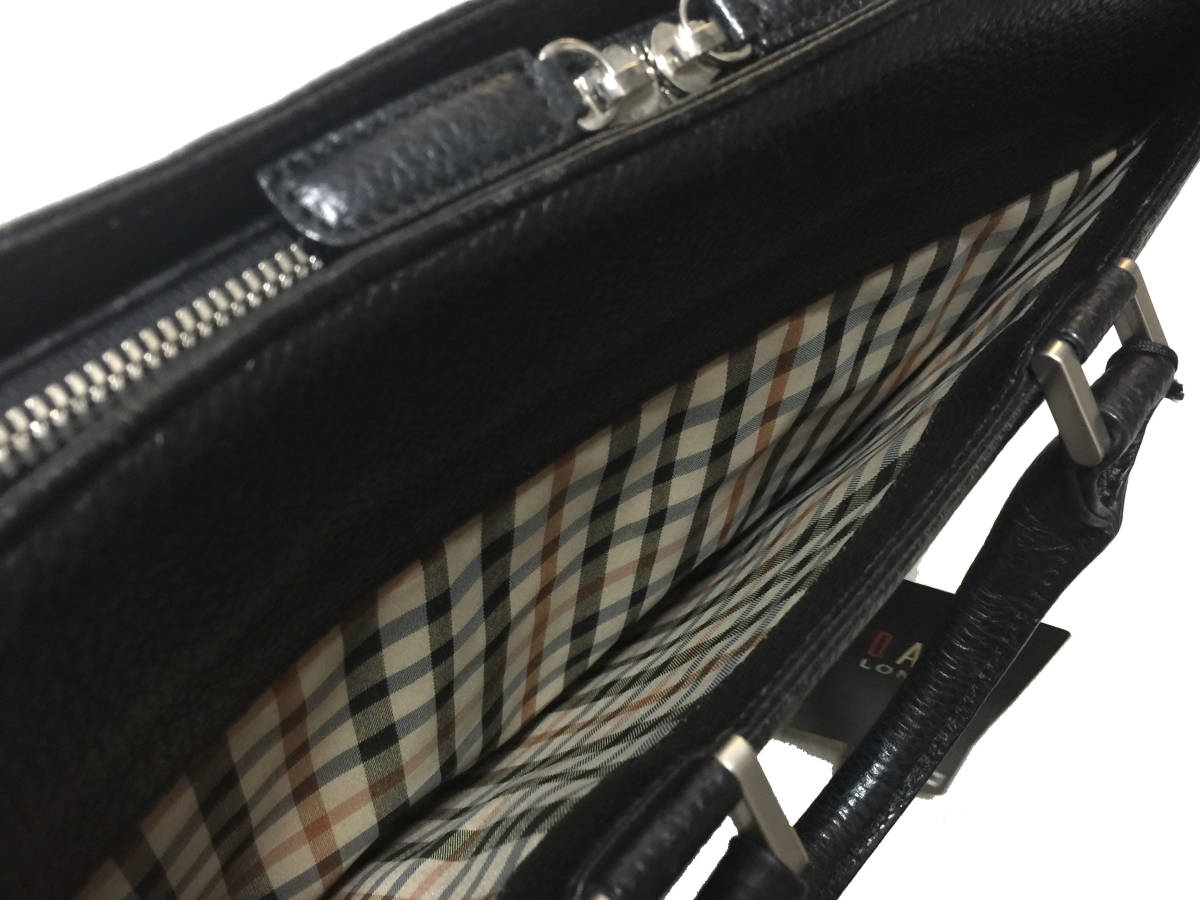 高級 DAKS ダックス ACE製 牛革 レザー ブリーフケース ビジネスバッグ 