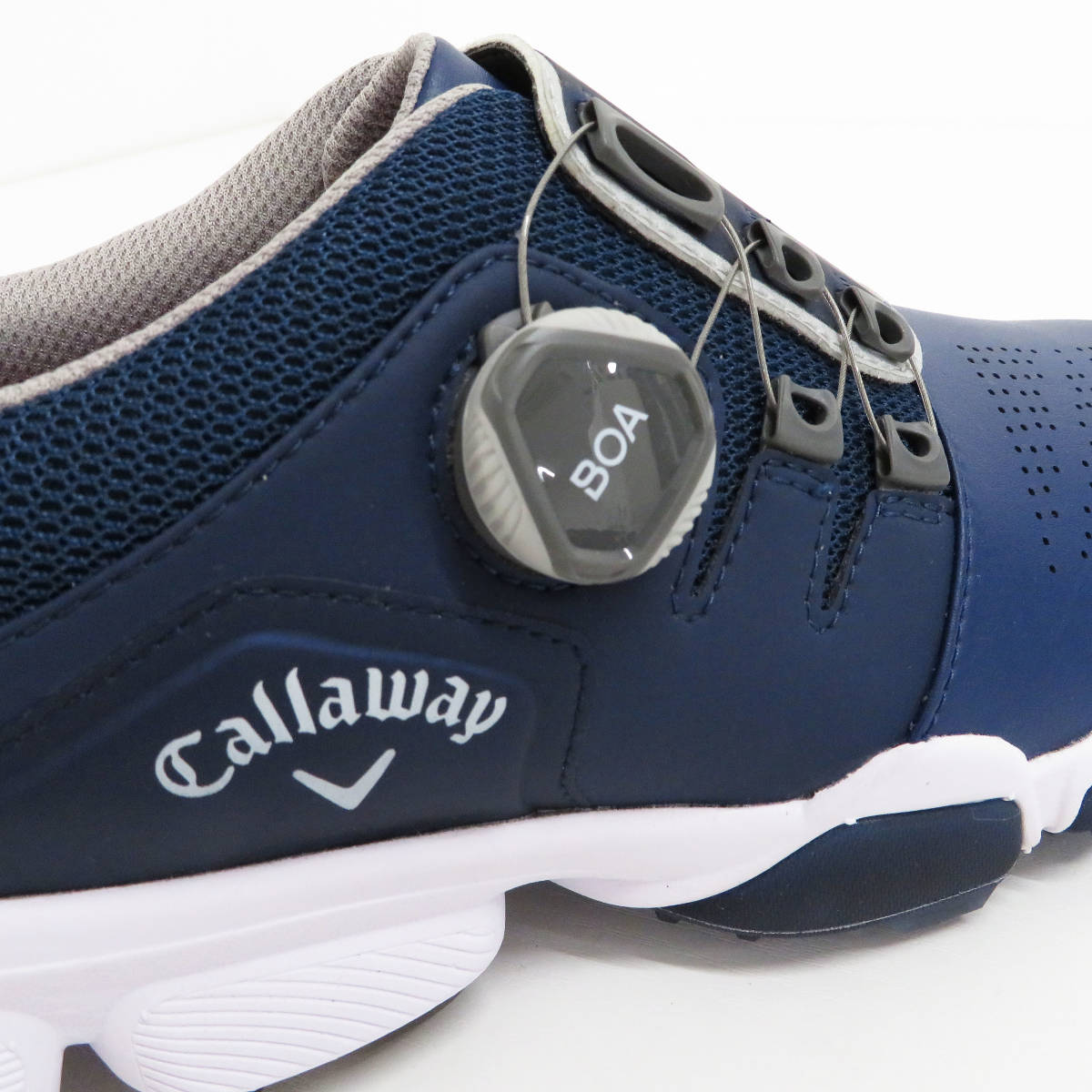 【未使用品・即決】Callaway キャロウェイ HYPERCHEV BOA ダイヤル式 スパイク シューズ ネイビー系 サイズ27相当 サイズタグ無し [Y1402] Callaway ゴルフシューズ キャロウェイ 28.0cm 0 軽量