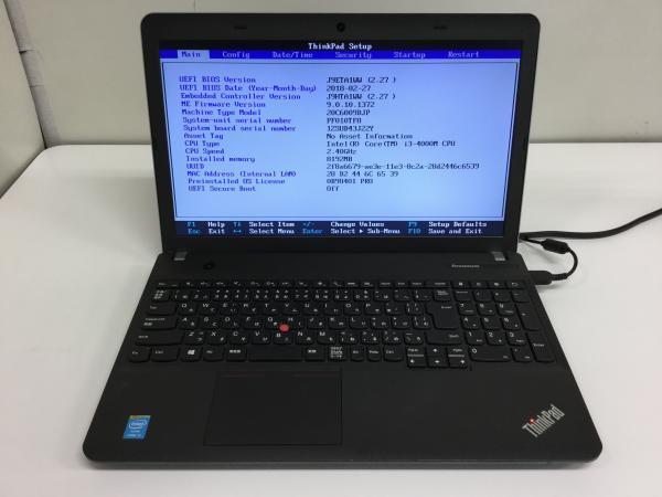 ジャンク!Lenovo 20C6009DJP○Core i3 4000M 2.4G 8G 320G