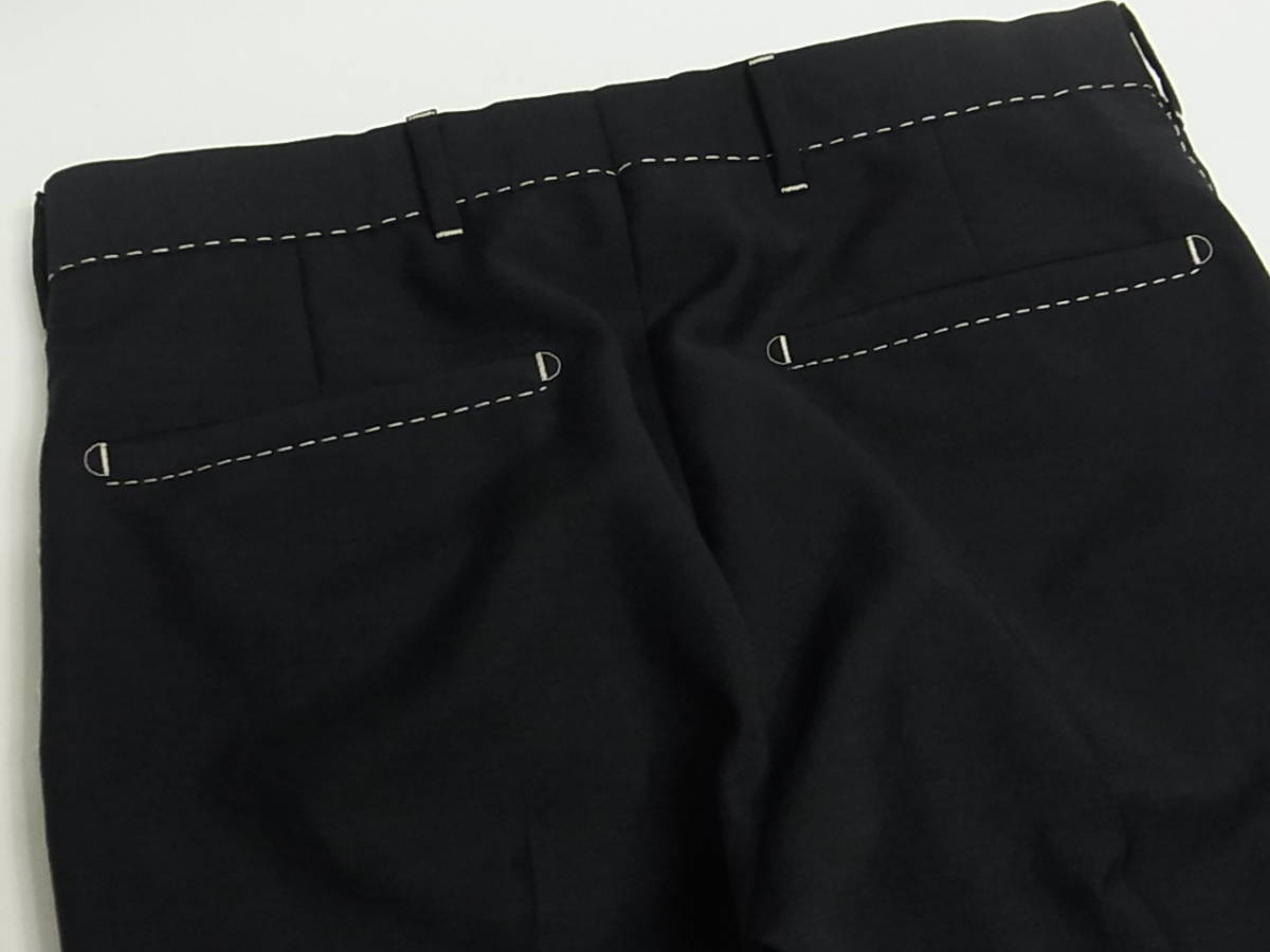 国内正規品 PRADA プラダ ステッチ スラックス パンツ 44 紺 ネイビー