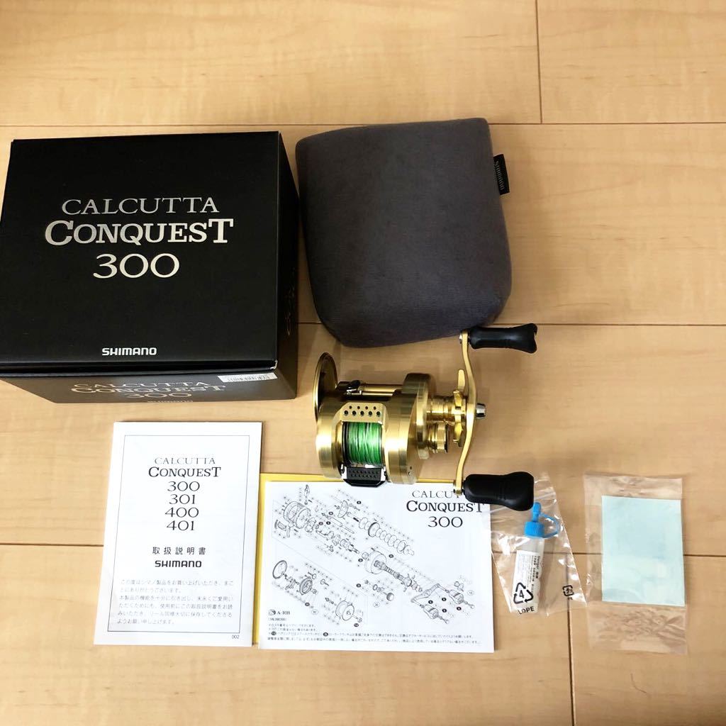 本物保証，格安 シマノ 18カルカッタコンクエスト300 SHIMANO 淡水 の使用のみ 右ハンドル PE４号150m付き ナマズ 雷魚 バス ショアジギングに(シマノ)｜売買されたオークション情報、yahooの商品情報をアーカイ シマノ