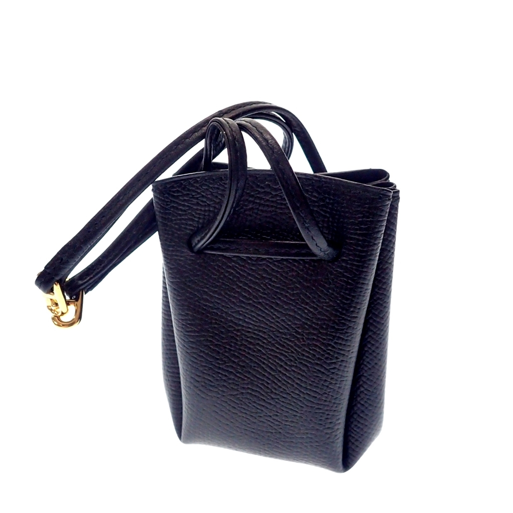 極美品◇HERMES エルメス ヴェスパ □C刻印 ゴールド金具 巾着レザー