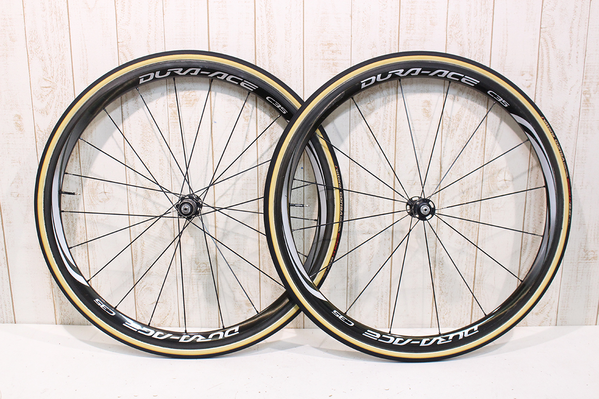 人気定番，新品 SHIMANO シマノ WH-9000-C35-TU DURA-ACE カーボンチューブラー CORSAタイヤ付属 シマノフリー 11s対応(27インチ、700C)｜売買されたオークション情報、yahooの商品情報をアーカイブ公開 - オークファン ホイール（完組、手組）