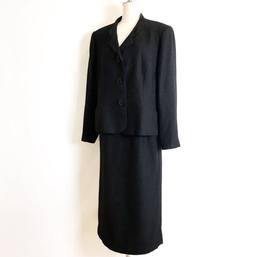 Y72-43-2 HARDY AMIES ハーディエイミス セットアップ ブラック  