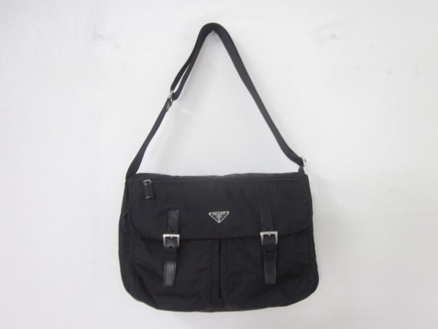 ◇PRADA プラダ メッセンジャー ショルダーバッグ 三角ロゴ テスート