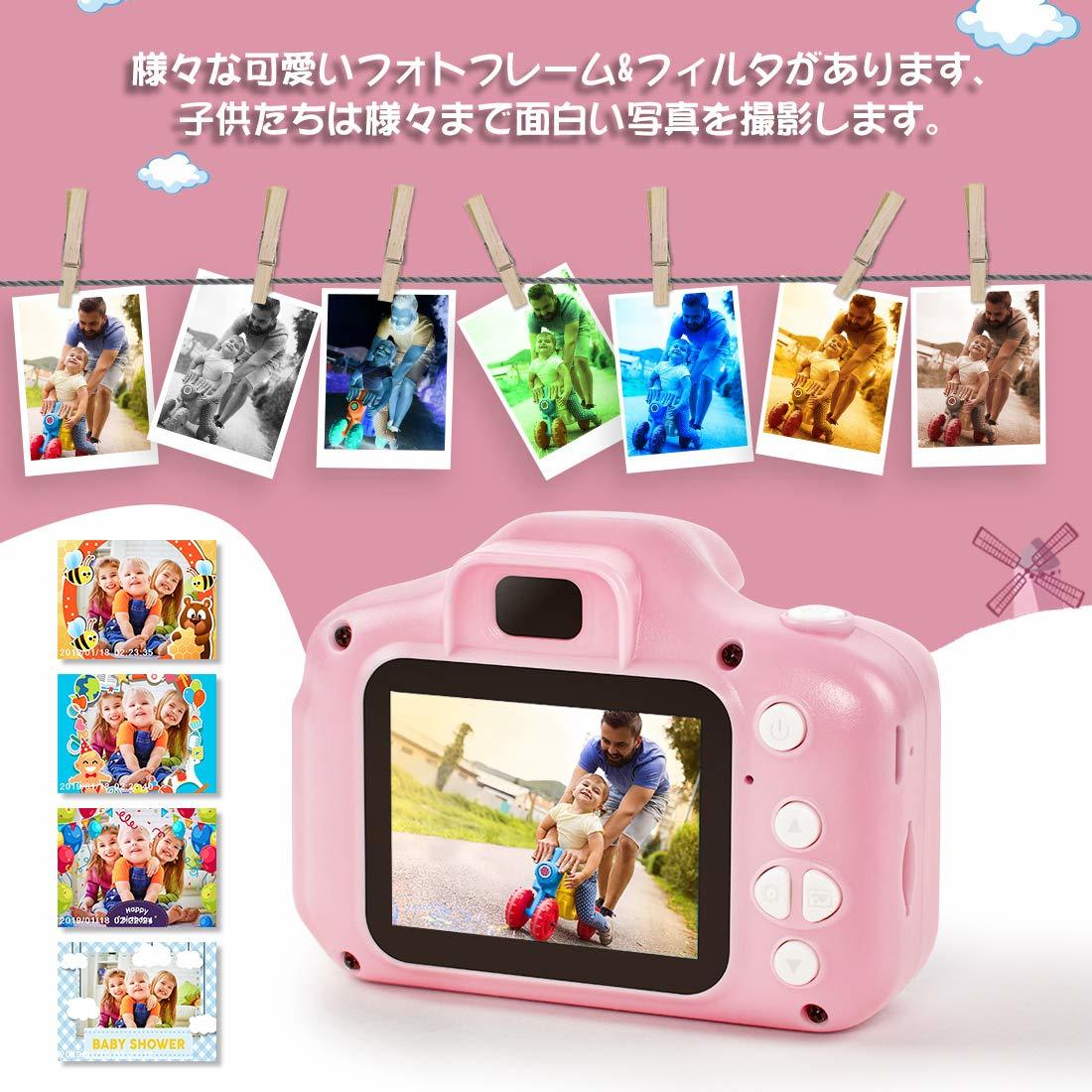 M29 子供用デジタルカメラ ピンク おもちゃカメラ かわいい 安全設計_2