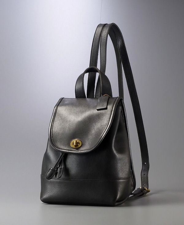 希少 OLD COACH リュック ターンロック レザー USA製 チャーム付 OLD 