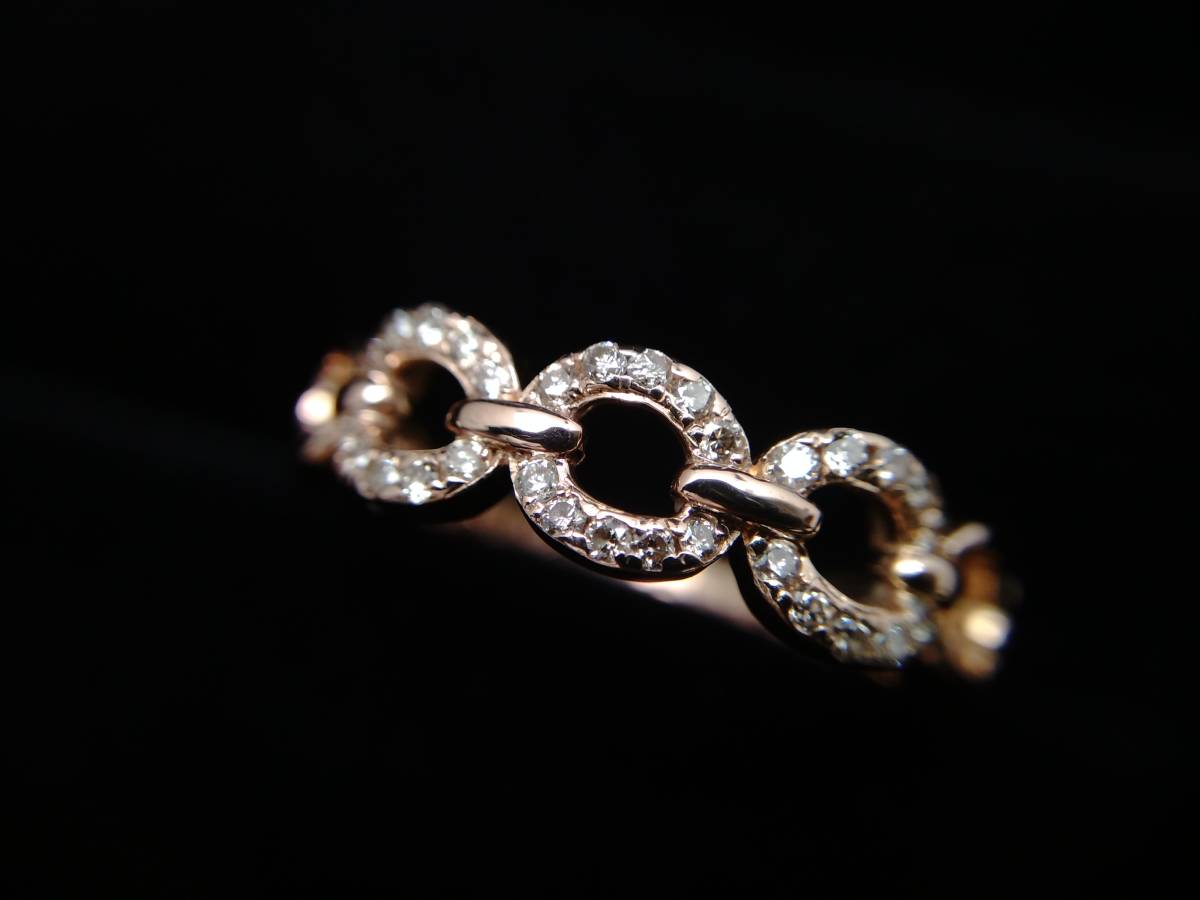 リング K18 WG リング ☆ ダイヤ 0.34ct 7号 指輪 4.7g ダイヤモンド 
