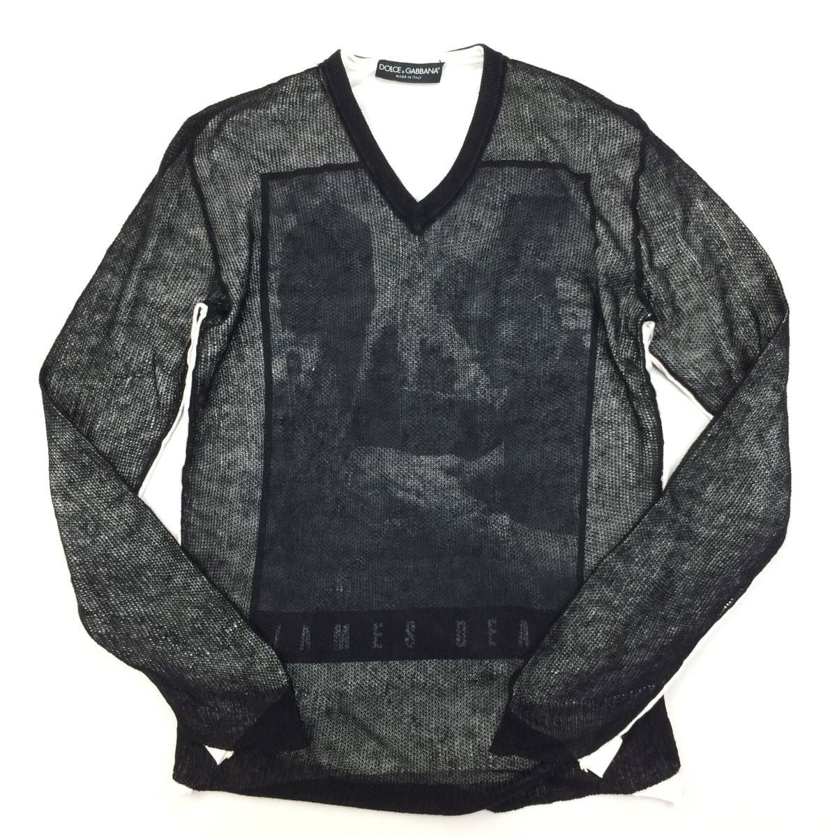 DOLCE&GABBANA Vネックニット レイヤード 黒 52 DOLCE＆GABBANA